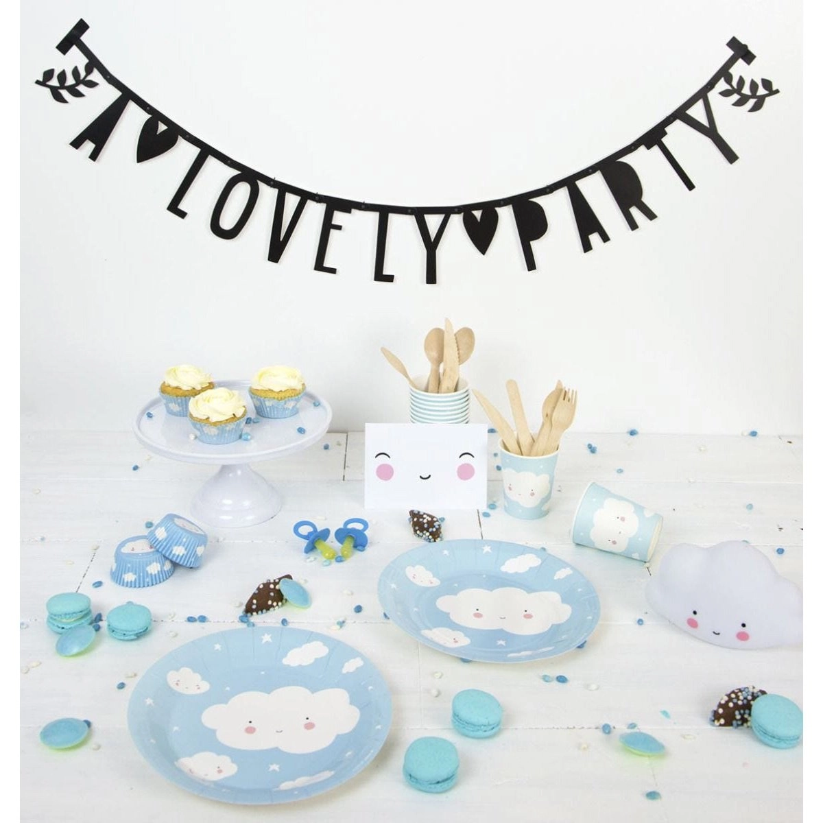 A Little Lovely Company Paper Plates Cloud