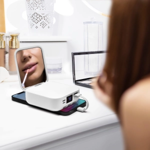 Aduro PowerUp Glow Portable Power Bank and Compact Mirror