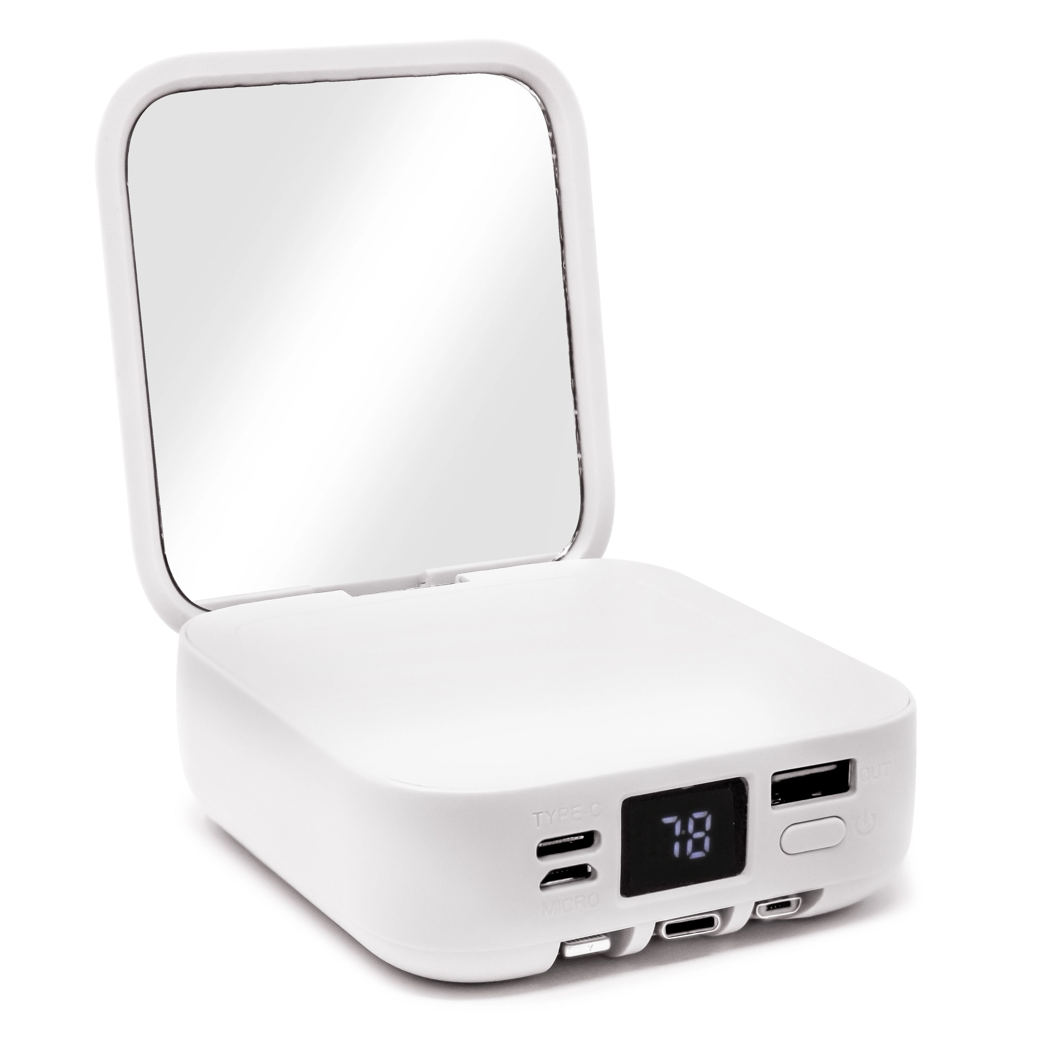 Aduro PowerUp Glow Portable Power Bank and Compact Mirror