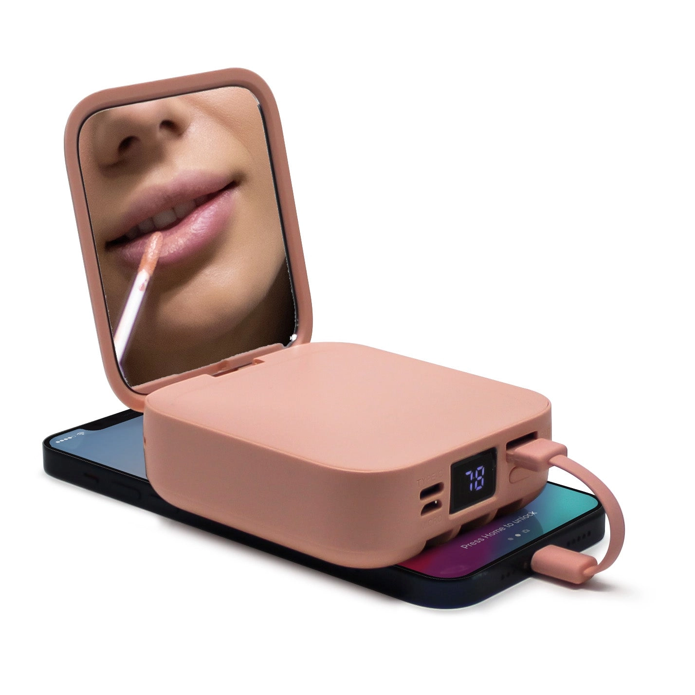 Aduro PowerUp Glow Portable Power Bank and Compact Mirror
