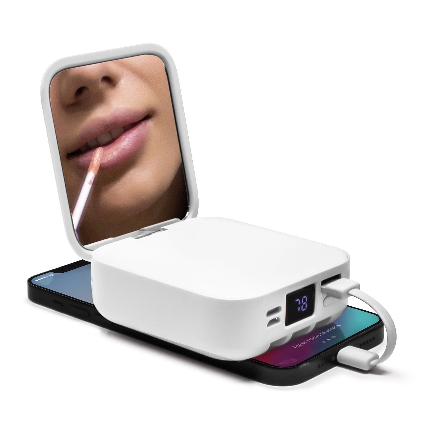 Aduro PowerUp Glow Portable Power Bank and Compact Mirror