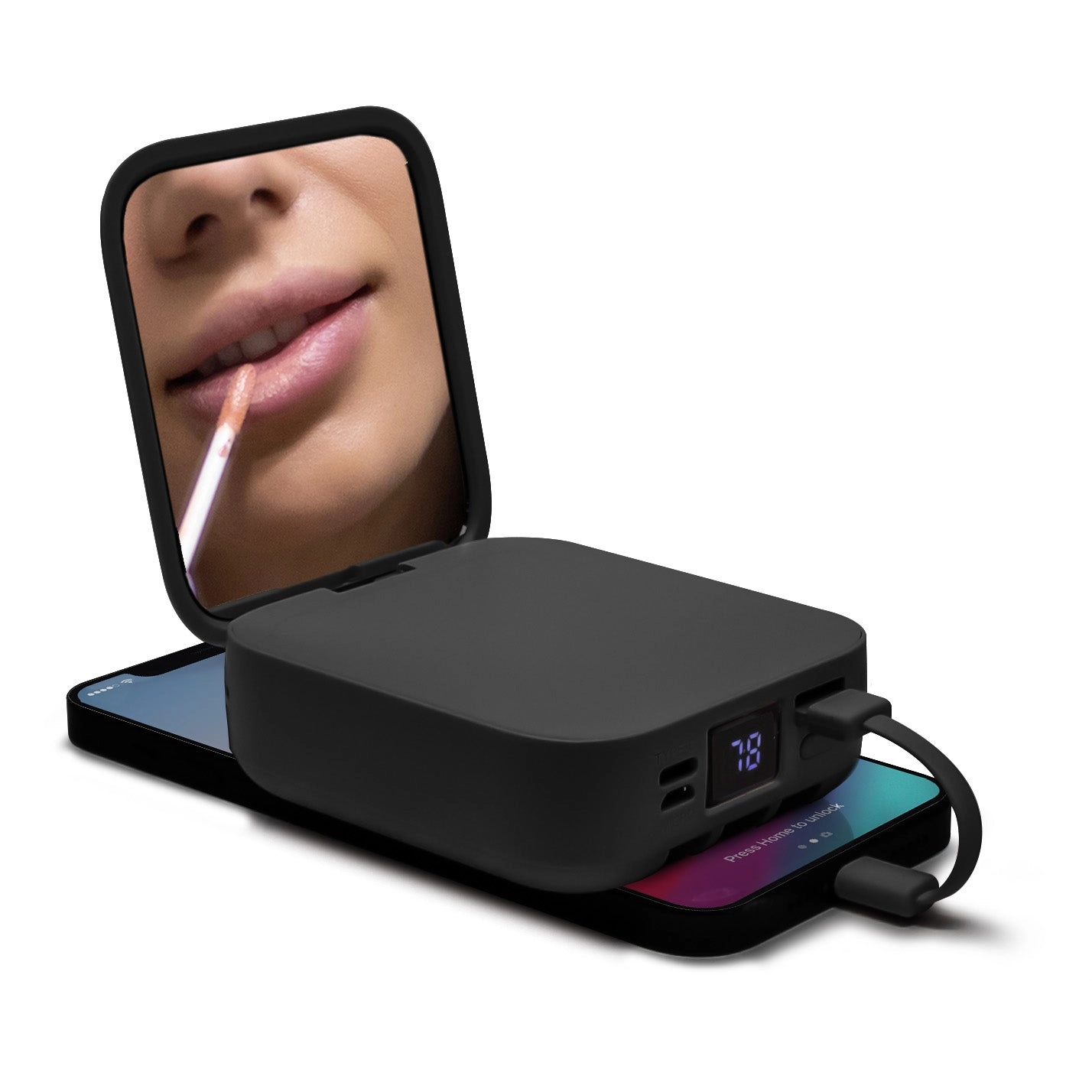 Aduro PowerUp Glow Portable Power Bank and Compact Mirror
