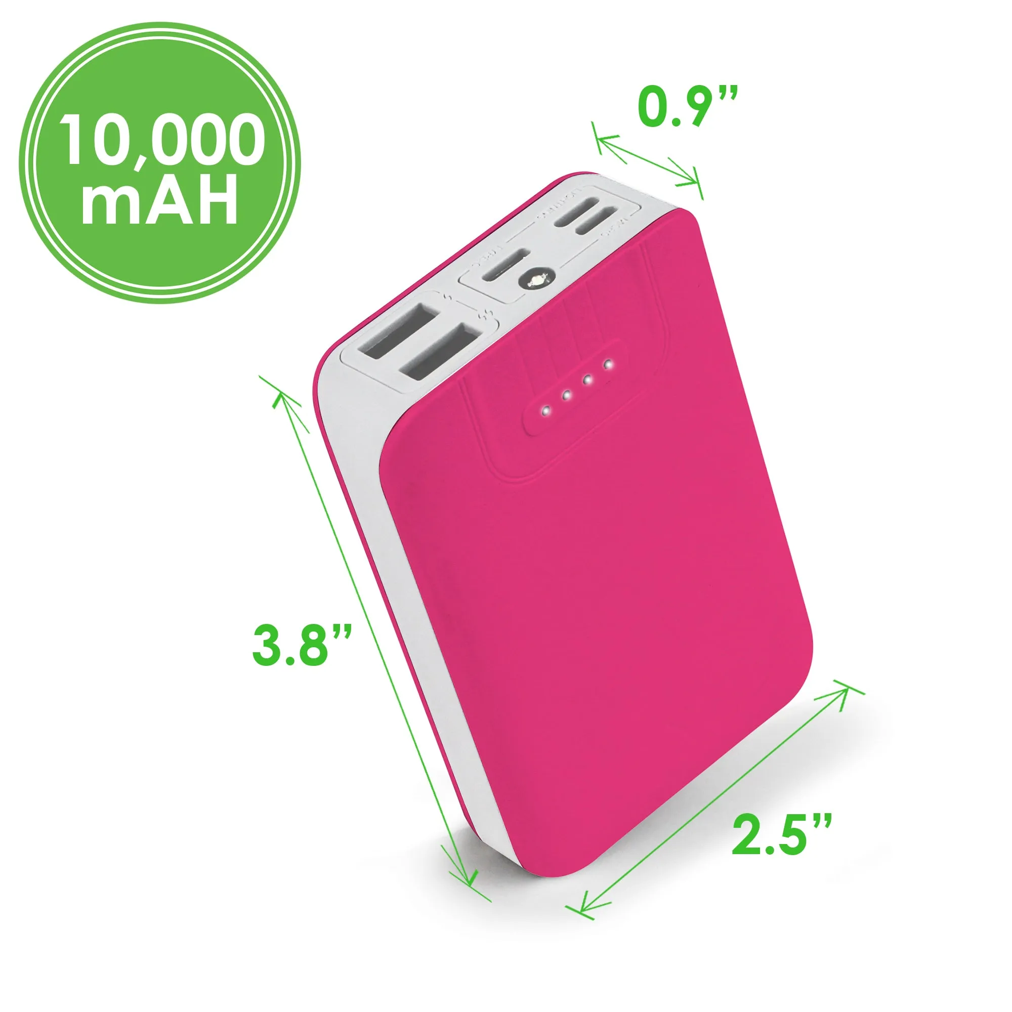 Aduro PowerUp Trio 10,000 mAh SmartCharge Dual USB Backup Battery