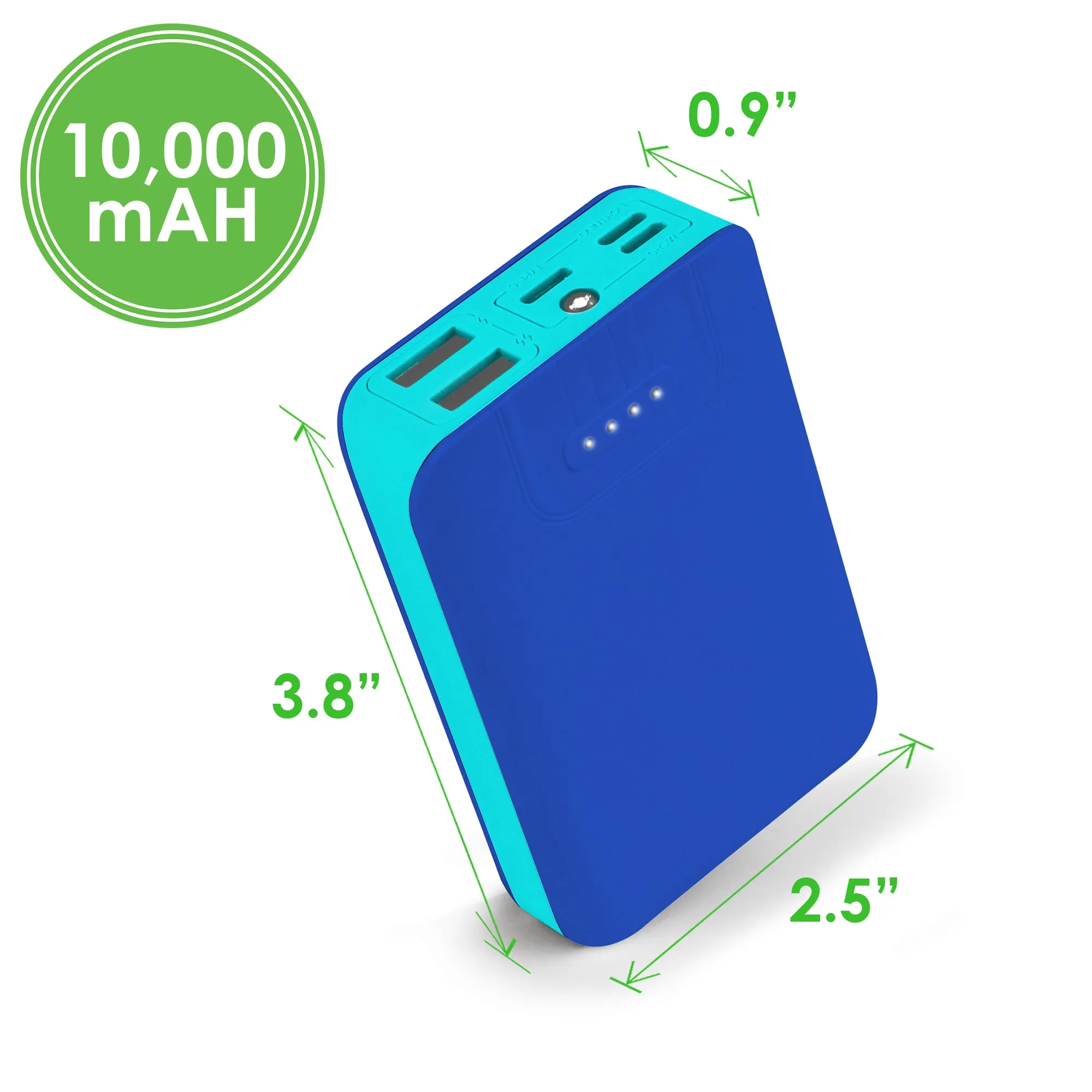 Aduro PowerUp Trio 10,000 mAh SmartCharge Dual USB Backup Battery