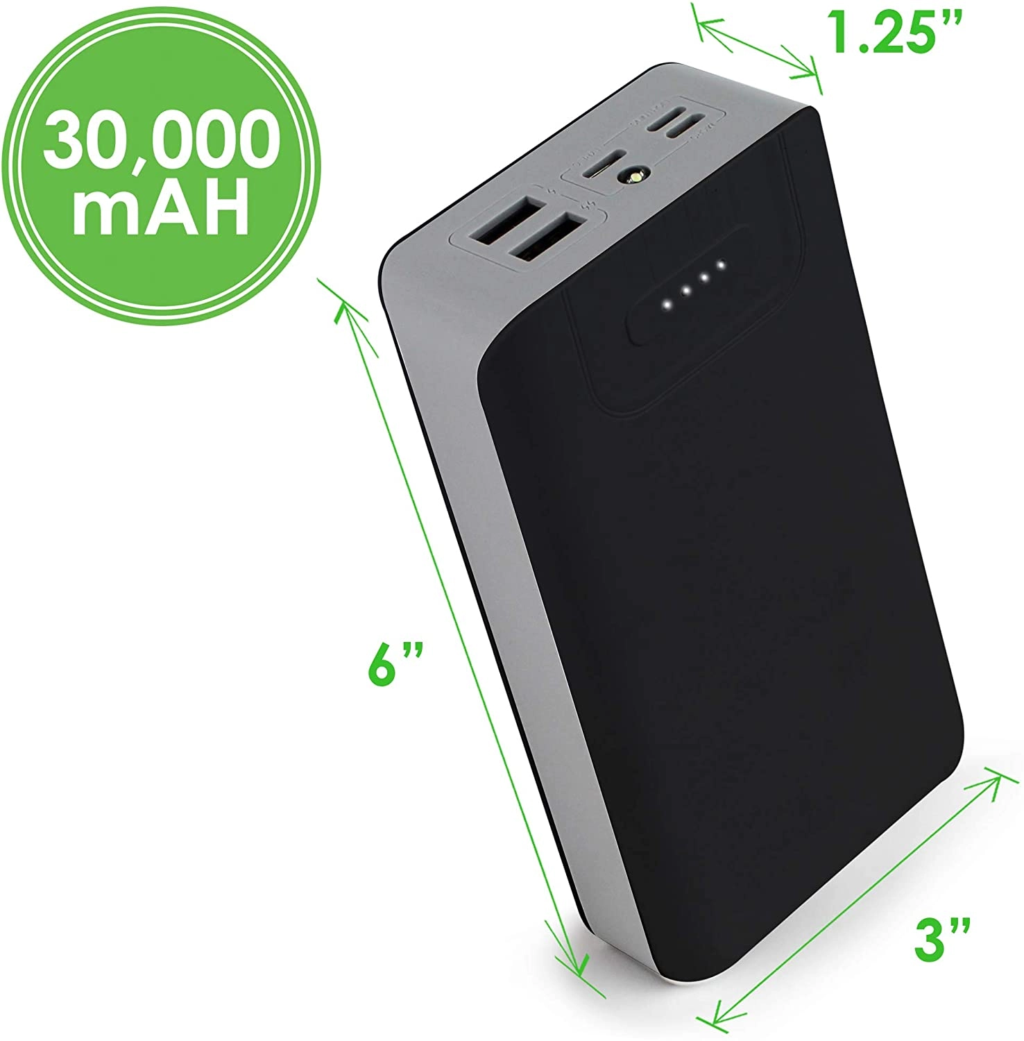 Aduro PowerUp Trio 30,000 mAh SmartCharge Dual USB Backup Battery