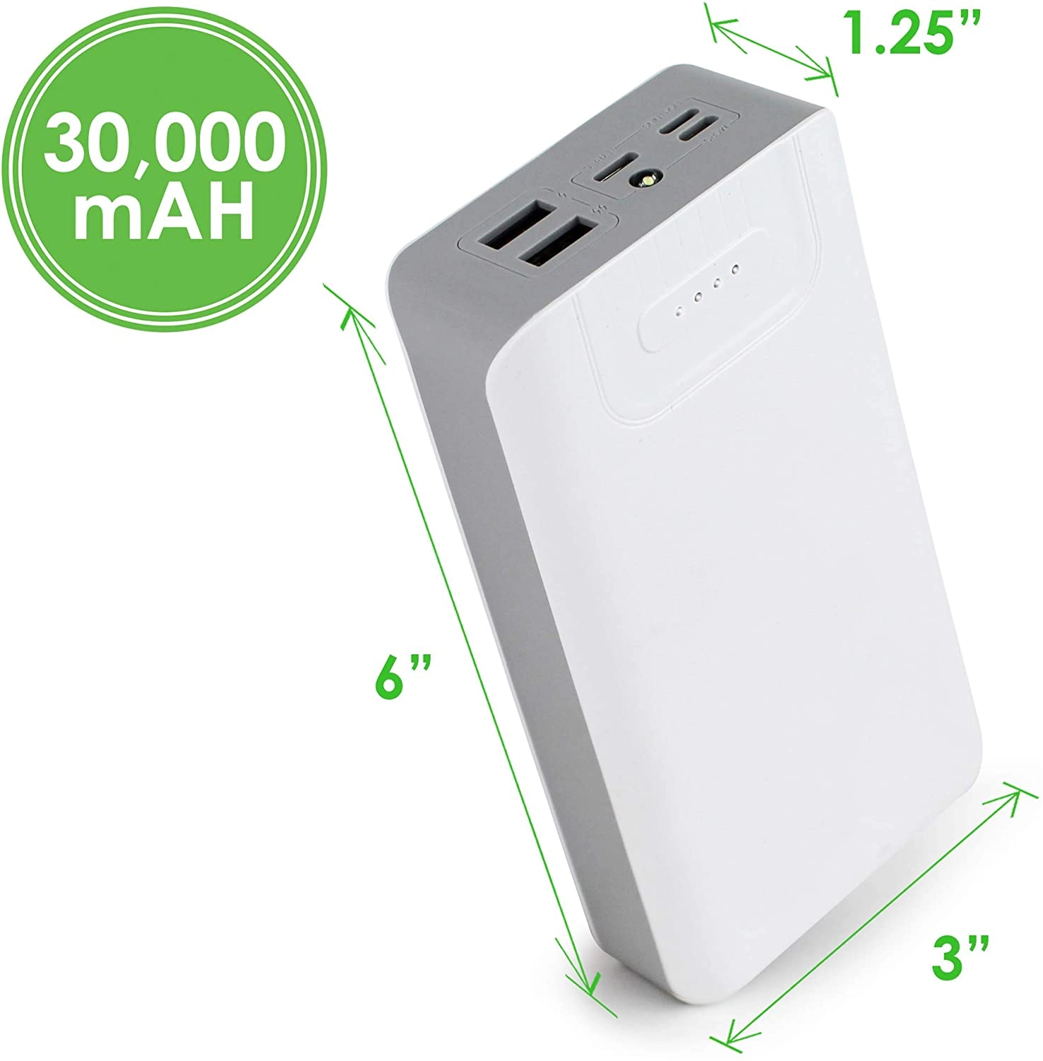 Aduro PowerUp Trio 30,000 mAh SmartCharge Dual USB Backup Battery