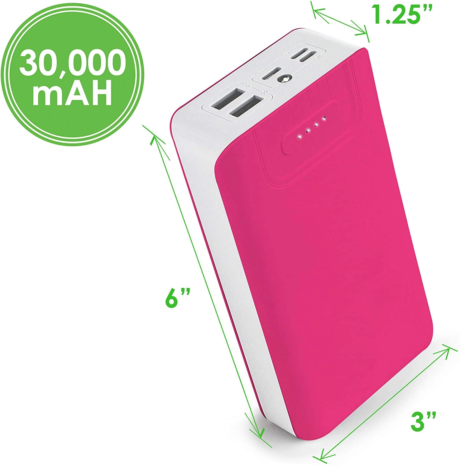 Aduro PowerUp Trio 30,000 mAh SmartCharge Dual USB Backup Battery