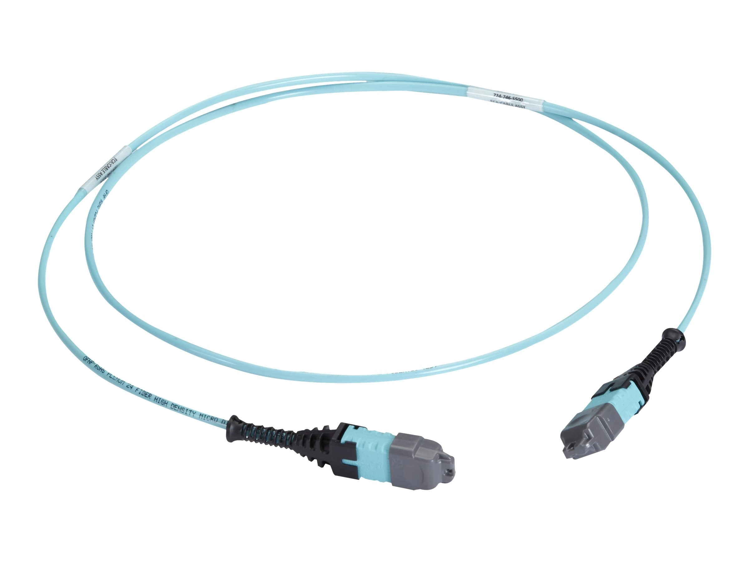 Black Box - Trunk cable - MTP/MPO type A multi-mode to MTP/MPO type A multi-mode - 10 m - 0.1 in - fiber optic - OM3 - OFNP - FOTC20M3MP12AQ-10R2