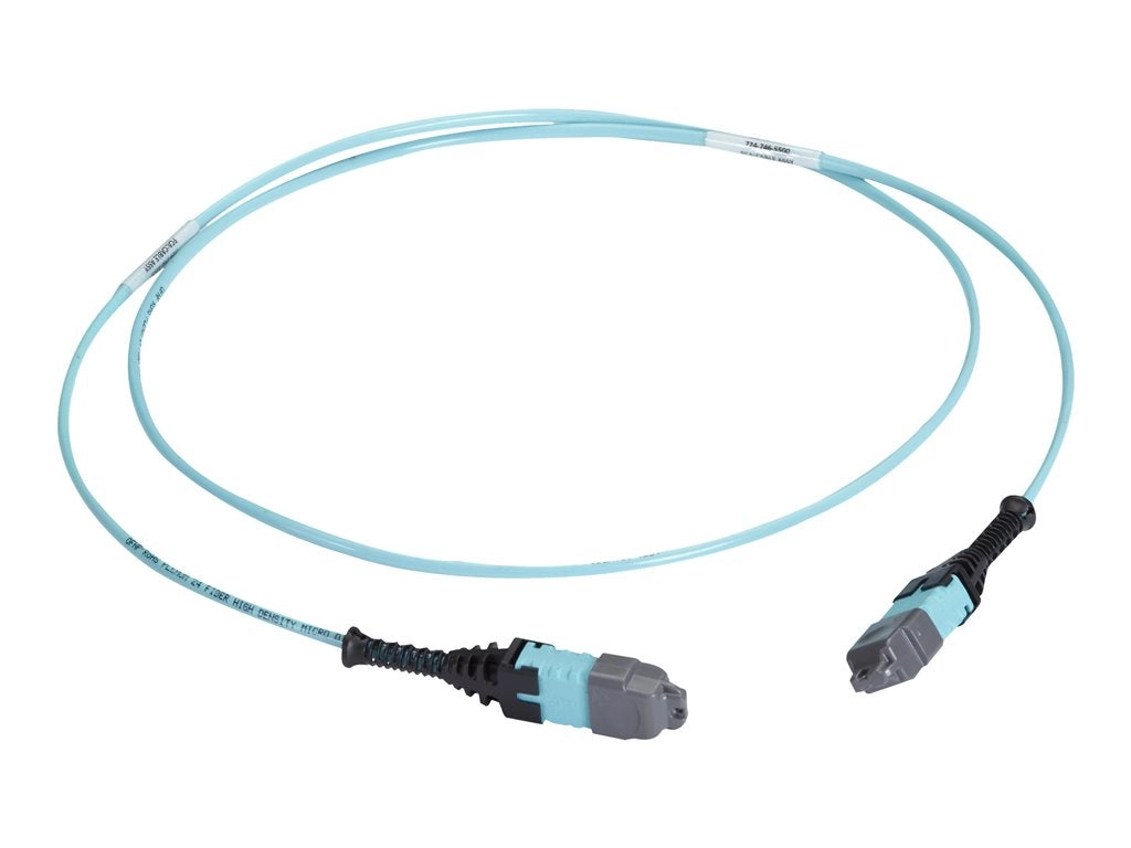 Black Box - Trunk cable - MTP/MPO type A multi-mode to MTP/MPO type A multi-mode - 10 m - 0.1 in - fiber optic - OM3 - OFNP - FOTC20M3MP12AQ-10R2