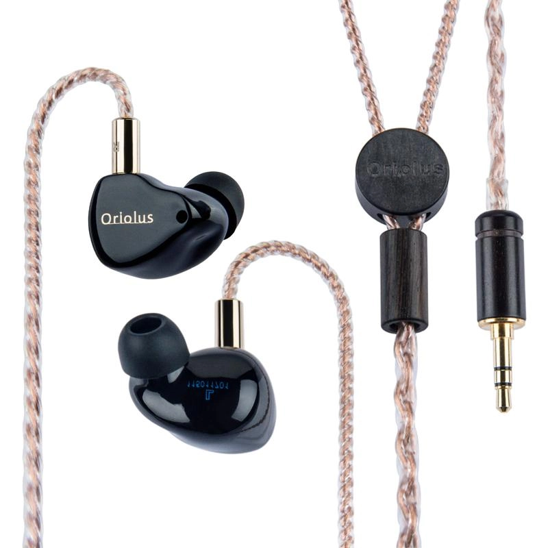 Black Oriolus Earphone Denmark Sonion BA Driver  10mm Custom Dynamic