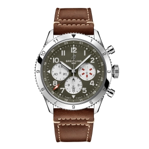 Breitling Super Avi B04 Chronograph Gmt Curtiss Warhawk Watch, 46mm Green Dial, AB04452A1L1X1