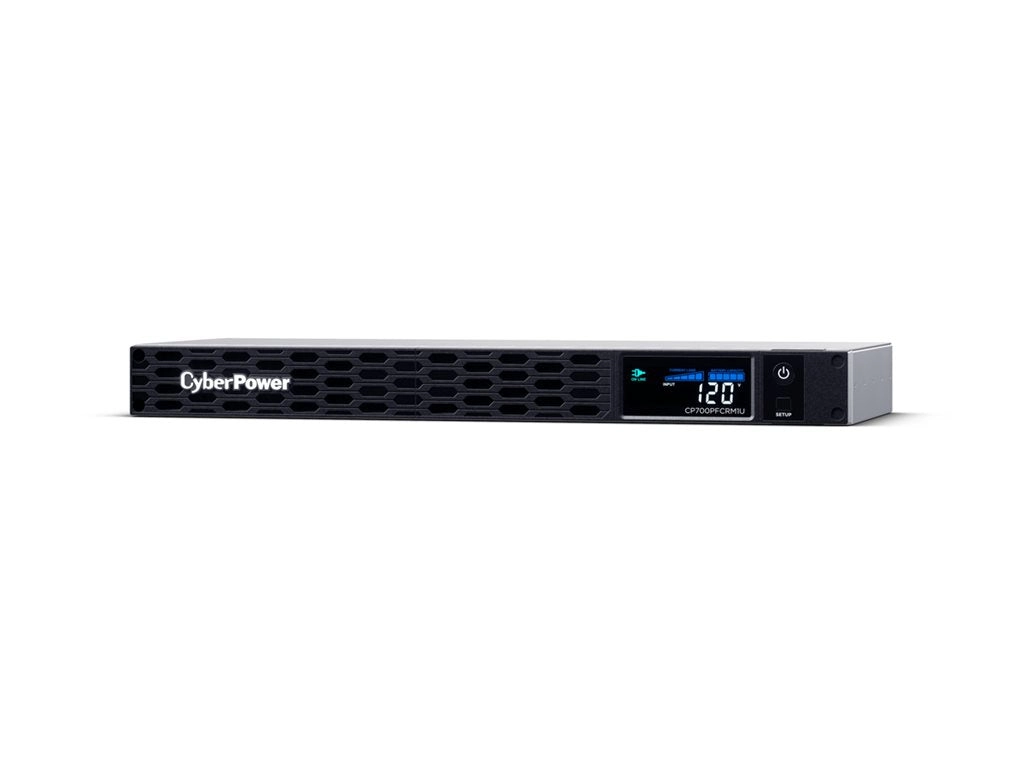 CyberPower PFC Sinewave Series CP700PFCRM1U - UPS (rack-mountable) - AC 120 V - 400 Watt - 700 VA - 8 Ah - USB, serial - output