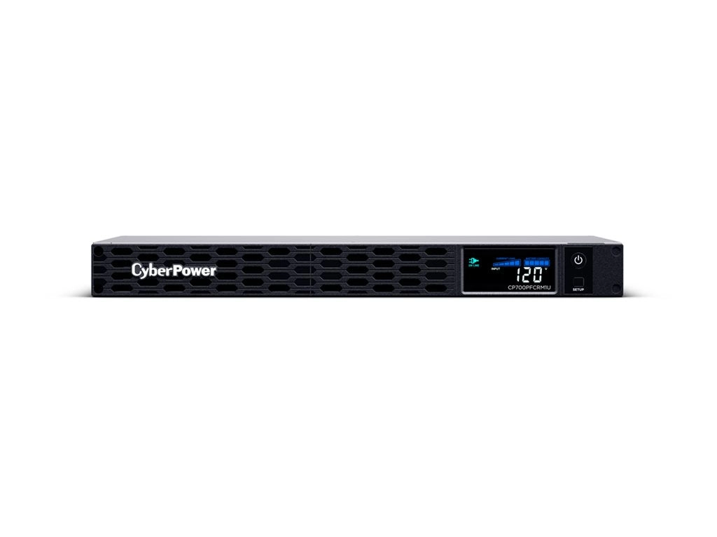 CyberPower PFC Sinewave Series CP700PFCRM1U - UPS (rack-mountable) - AC 120 V - 400 Watt - 700 VA - 8 Ah - USB, serial - output