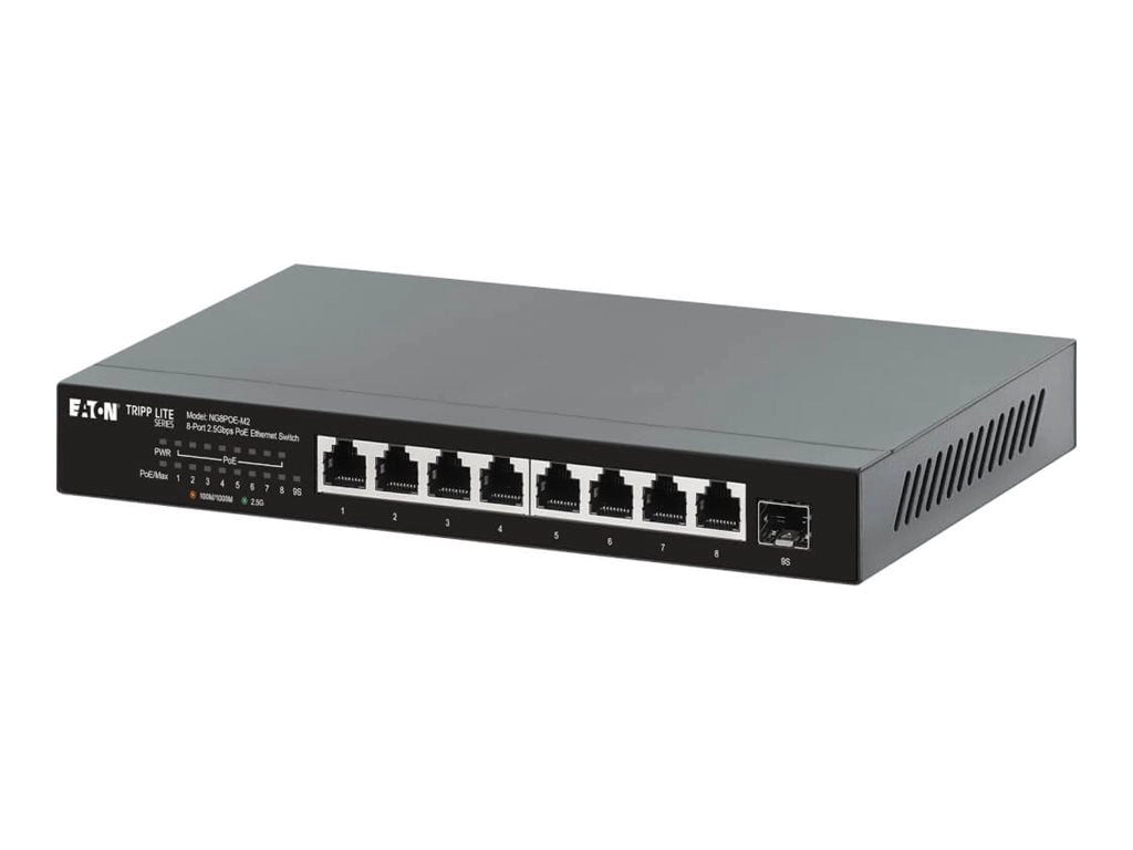 Eaton Tripp Lite series Desktop Gigabit Ethernet Unmanaged Switch, PoE  Pass-Through 8-Port 2.5 Gbps 100W Metal - Switch - unmanaged NG8POE-M2