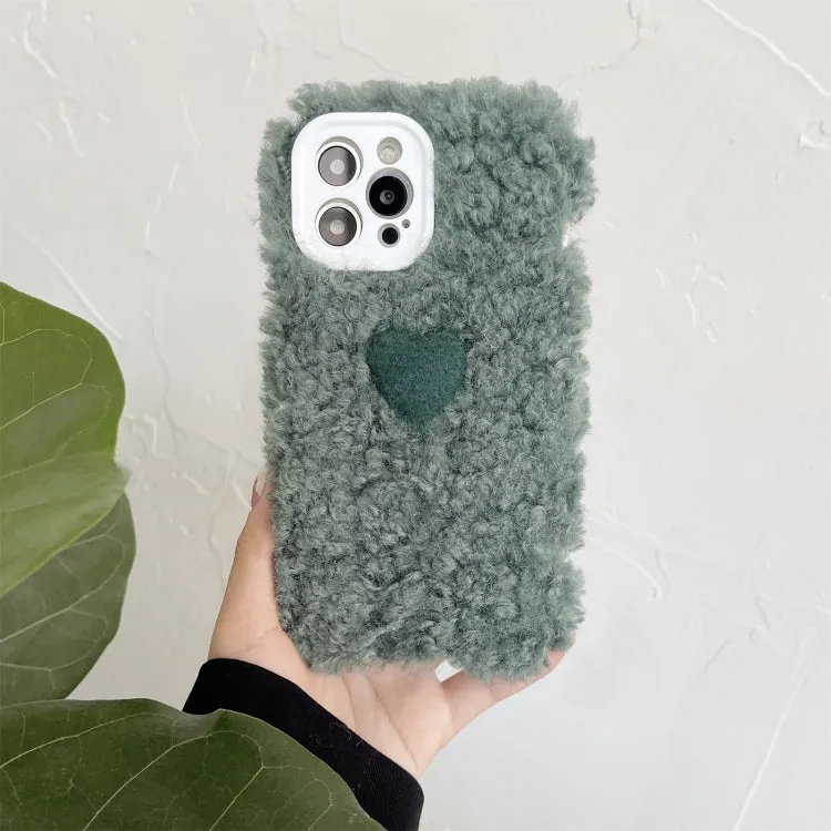 For iPhone 11 Plush Heart Soft Protective Case