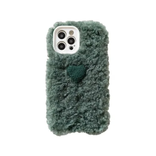 For iPhone 11 Plush Heart Soft Protective Case