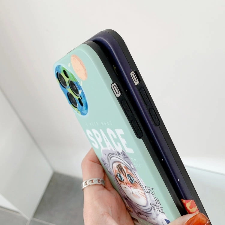 For iPhone 11 Space Cat IMD TPU Shockproof Phone Case