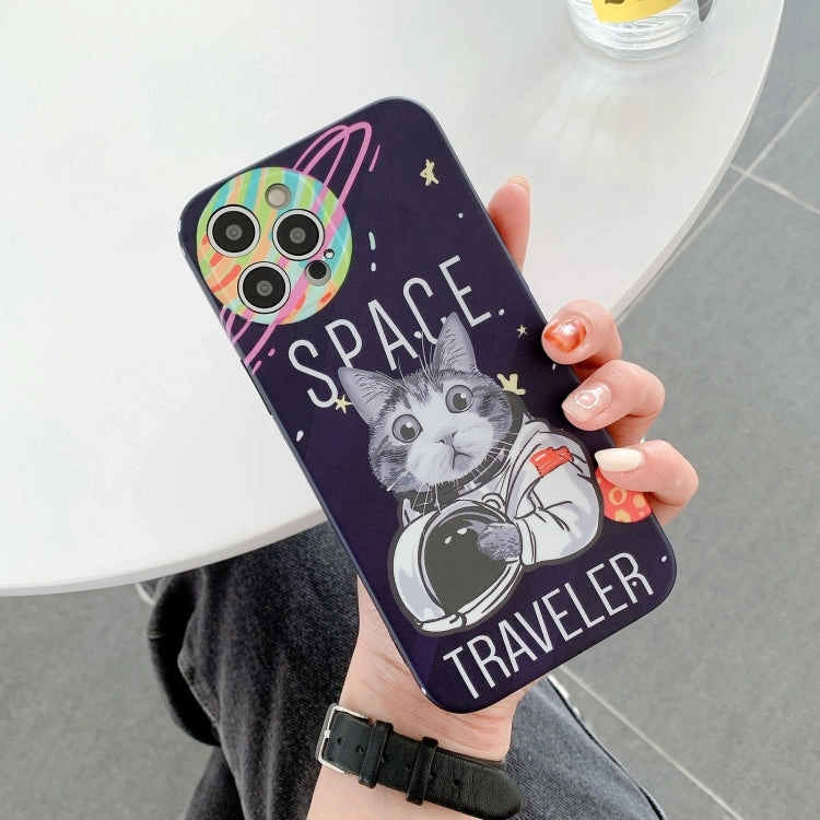 For iPhone 11 Space Cat IMD TPU Shockproof Phone Case