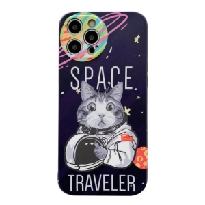 For iPhone 11 Space Cat IMD TPU Shockproof Phone Case