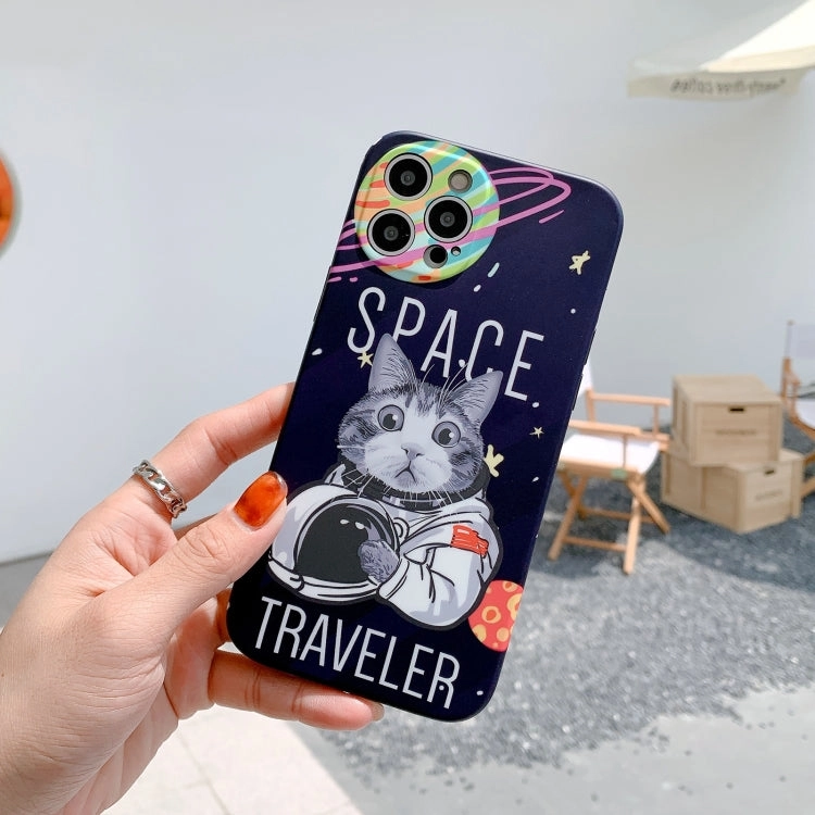 For iPhone 11 Space Cat IMD TPU Shockproof Phone Case