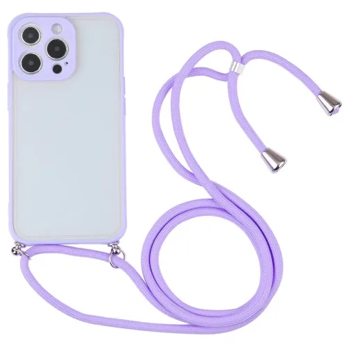 For iPhone 12 Candy Transparent Phone Case with Lanyard