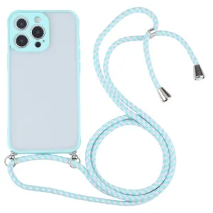 For iPhone 12 Candy Transparent Phone Case with Lanyard