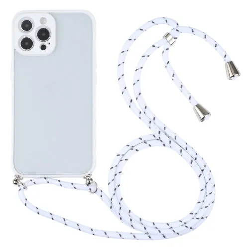 For iPhone 12 Candy Transparent Phone Case with Lanyard