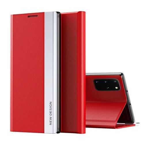 For Samsung Galaxy Note20 Side Electroplated Magnetic Ultra-Thin Horizontal Flip Leather Case with