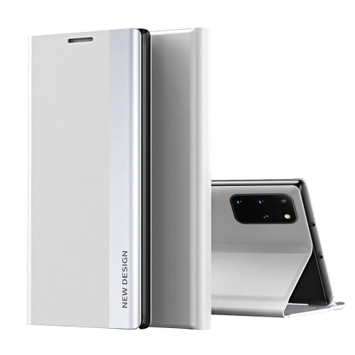 For Samsung Galaxy Note20 Side Electroplated Magnetic Ultra-Thin Horizontal Flip Leather Case with