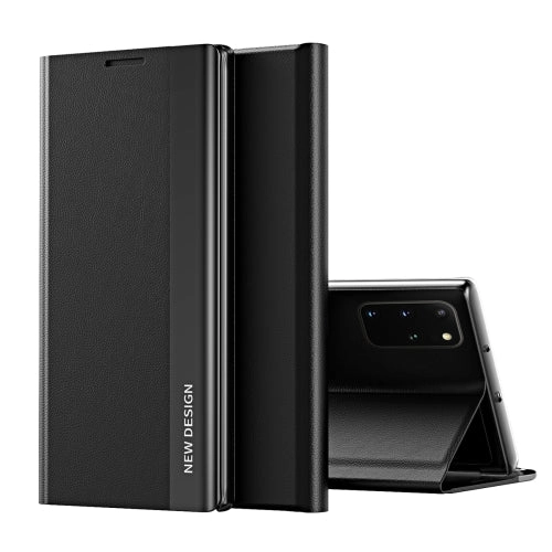 For Samsung Galaxy Note20 Side Electroplated Magnetic Ultra-Thin Horizontal Flip Leather Case with