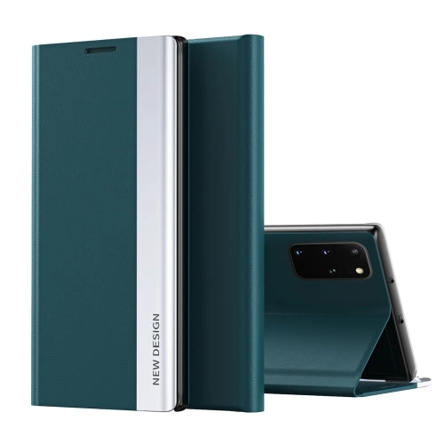 For Samsung Galaxy Note20 Side Electroplated Magnetic Ultra-Thin Horizontal Flip Leather Case with
