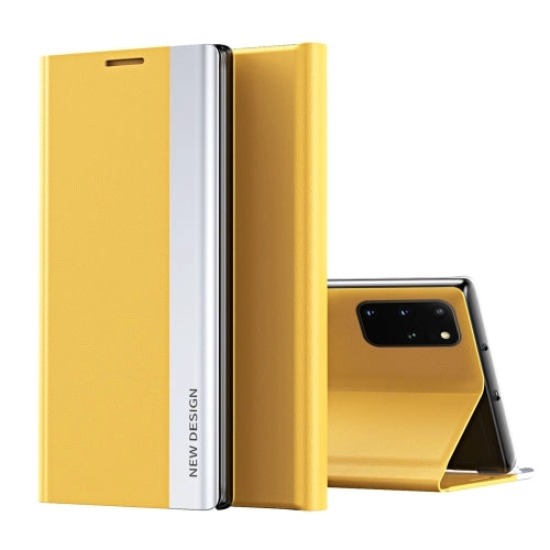 For Samsung Galaxy Note20 Side Electroplated Magnetic Ultra-Thin Horizontal Flip Leather Case with