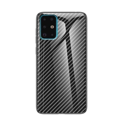 For Samsung Galaxy S21  5G Gradient Carbon Fiber Texture TPU Border Tempered Glass Case(Colorful