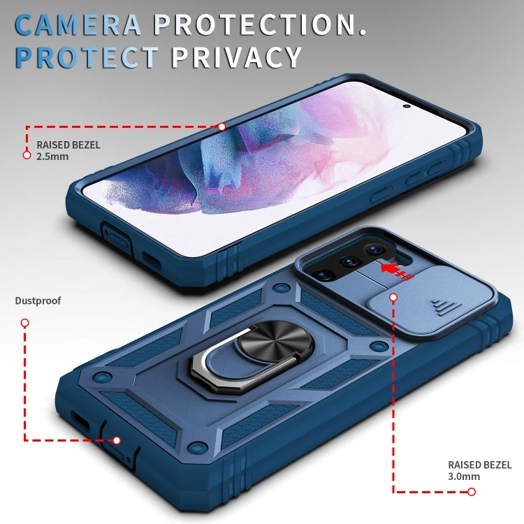 For Samsung Galaxy S21  5G Sliding Camera Cover Design TPU   PC Protective Case with 360 Degree