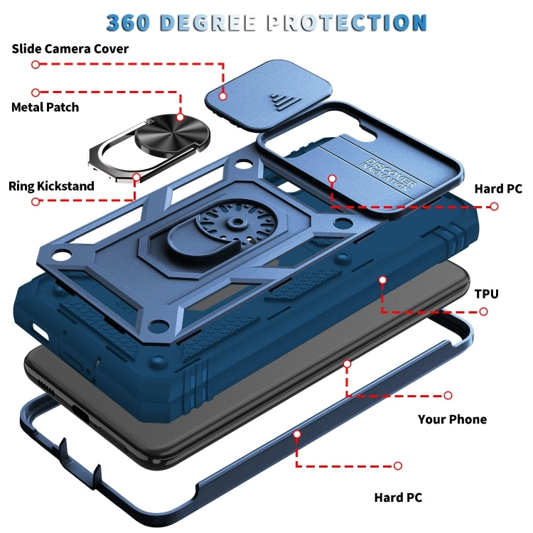 For Samsung Galaxy S21  5G Sliding Camera Cover Design TPU   PC Protective Case with 360 Degree