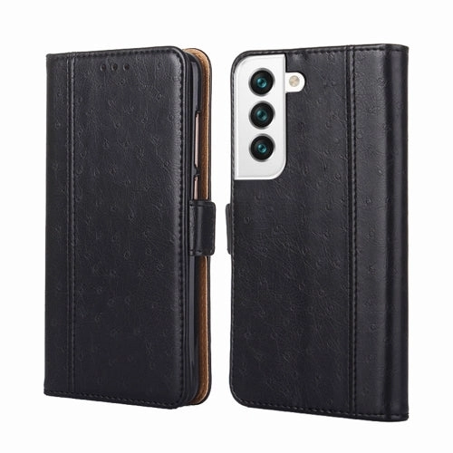 For Samsung Galaxy S22 5G Ostrich Texture Horizontal Flip Leather Case with Holder  Card Slots