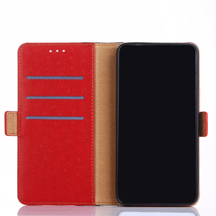 For Samsung Galaxy S22 5G Ostrich Texture Horizontal Flip Leather Case with Holder  Card Slots