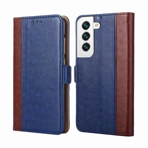 For Samsung Galaxy S22 5G Ostrich Texture Horizontal Flip Leather Case with Holder  Card Slots