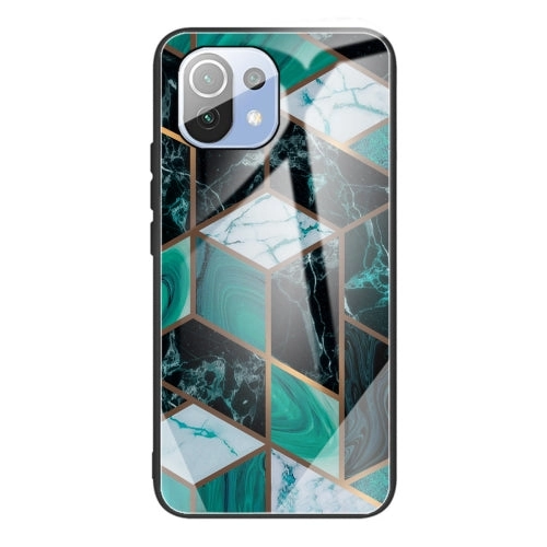 For Xiaomi Mi 11 Abstract Marble Pattern Glass Protective Case(Abstract