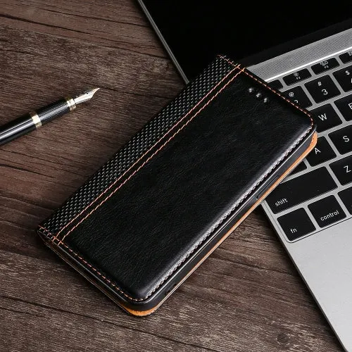 For Xiaomi Mi 11 Grid Texture Magnetic PU   TPU Horizontal Flip Leather Case with Holder  Card