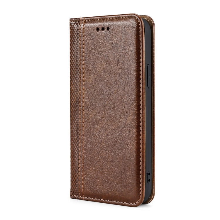 For Xiaomi Mi 11 Grid Texture Magnetic PU   TPU Horizontal Flip Leather Case with Holder  Card