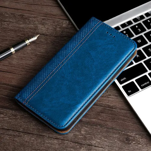 For Xiaomi Mi 11 Grid Texture Magnetic PU   TPU Horizontal Flip Leather Case with Holder  Card