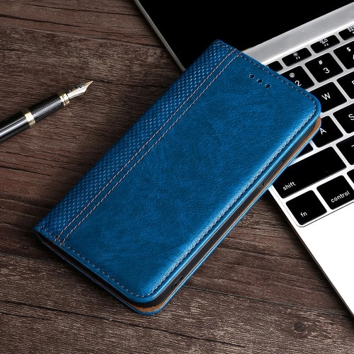 For Xiaomi Mi 11 Grid Texture Magnetic PU   TPU Horizontal Flip Leather Case with Holder  Card
