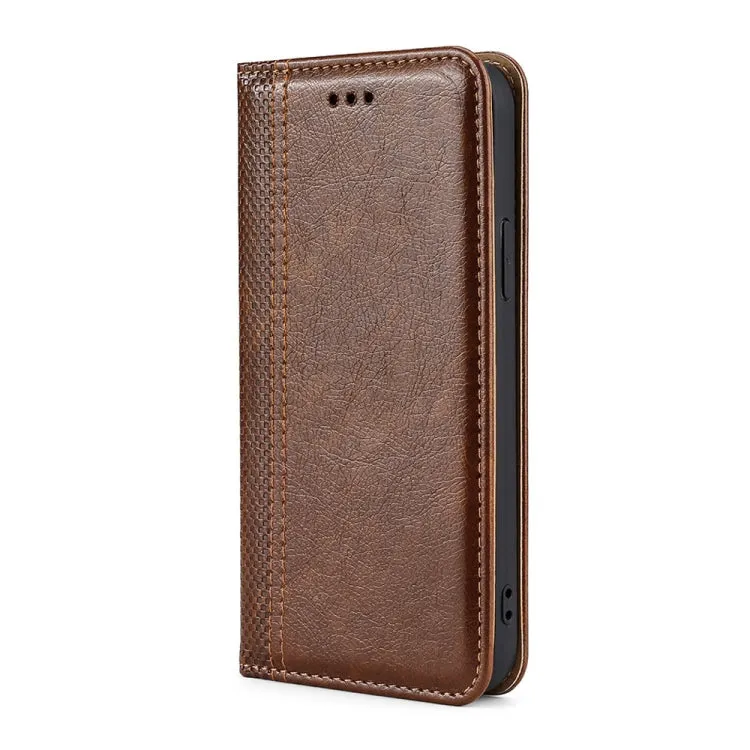 For Xiaomi Mi 11 Grid Texture Magnetic PU   TPU Horizontal Flip Leather Case with Holder  Card