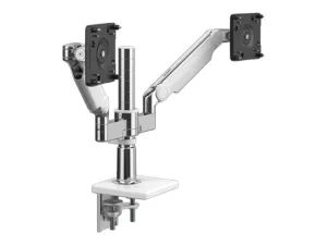Humanscale M/FLEX M2.1 - Mounting kit (monitor arm) - for 2 LCD displays - recycled aluminum - aluminum, white trim - desk-mountable X2NTNCBWDTDDTD---12--------