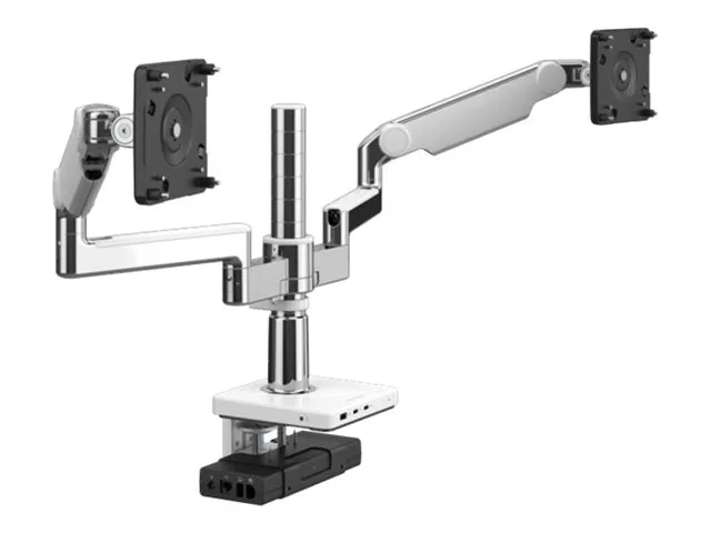 Humanscale M/FLEX M2.1 - Mounting kit (monitor arm) - for 2 LCD displays - recycled aluminum - aluminum, white trim - mounting X2M33CBWETBETB12NA