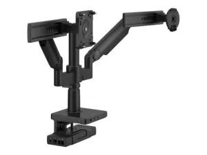 Humanscale M/FLEX M2.1 - Mounting kit (monitor arm) - for 2 LCD displays - recycled aluminum - black, black trim - mounting interface: X2M33CBBDSBDSN12NA