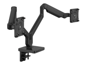 Humanscale M/FLEX M2.1 - Mounting kit (monitor arm) - for 2 LCD displays - recycled aluminum - black with black trim - mounting X2M31CGBBTBBTBNPNA