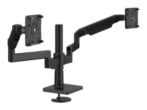 Humanscale M/FLEX M2.1 - Mounting kit (monitor arm) - for 2 LCD displays - recycled aluminum - black with black trim - mounting X2NTNBBBETBETB12