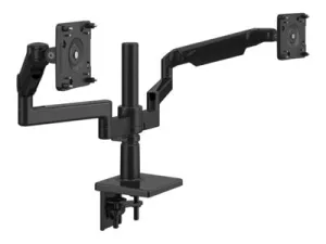 Humanscale M/FLEX M2.1 - Mounting kit (monitor arm) - for 2 LCD displays - recycled aluminum - black with black trim - mounting X2NTNCBBETBFTB12
